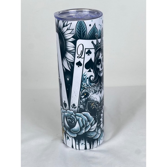 LaborGang Till Death Do Us Part Skull King Queen Stainless Insulated Tumbler - Picture 11 of 15